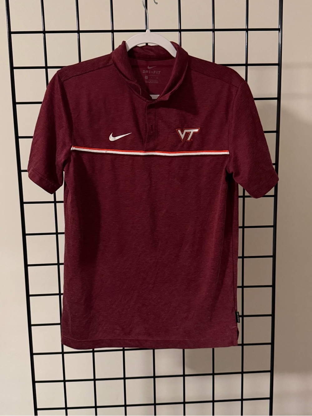 Nike Maroon Virginia Tech Dri-FIT Polo with White Accent
